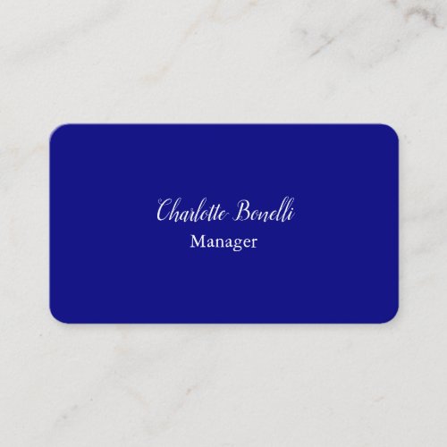 Professional Minimalist Navy Blue Business Card