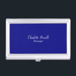 Professional Minimalist Navy Blue Business Card Case<br><div class="desc">You Can Easily Change the Fonts,  Bacground Image and Color,  Letter Characters.</div>