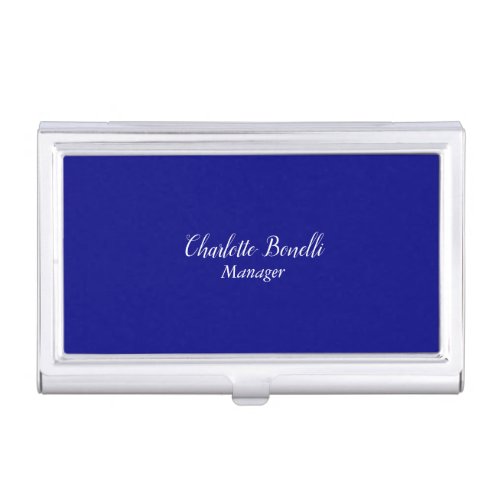 Professional Minimalist Navy Blue Business Card Case