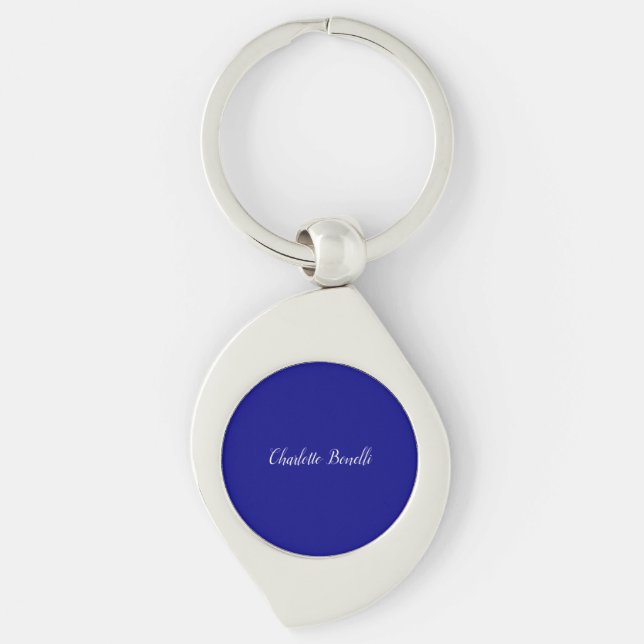 Professional Minimalist Navy Blue Keychain (Front)