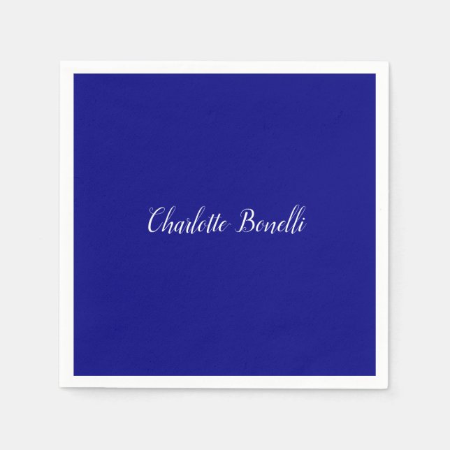 Professional Minimalist Navy Blue Napkins (Front)