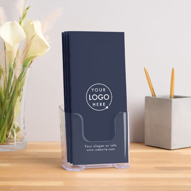Professional Minimalist Navy Blue Tri-fold Brochure (Insitu)