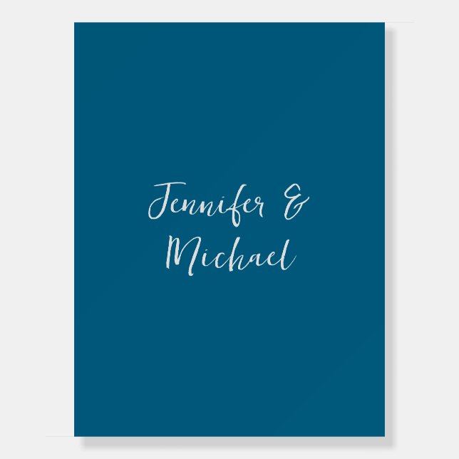 Professional minimalist ocean blue calligraphy foam board (Front)