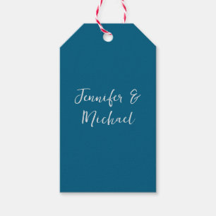 Professional minimalist ocean blue calligraphy gift tags
