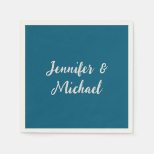 Professional minimalist ocean blue calligraphy napkins