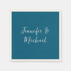 Professional minimalist ocean blue calligraphy napkins