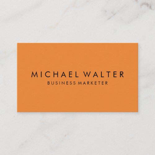 Professional Minimalist Orange Business Card