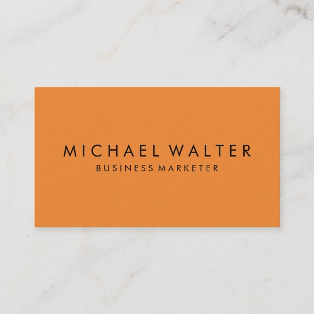 Professional Minimalist Orange Business Card (Front)