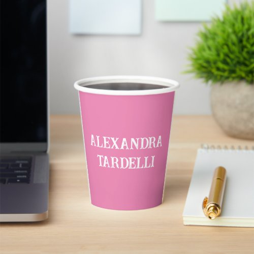 Professional minimalist pink modern custom plain paper cups