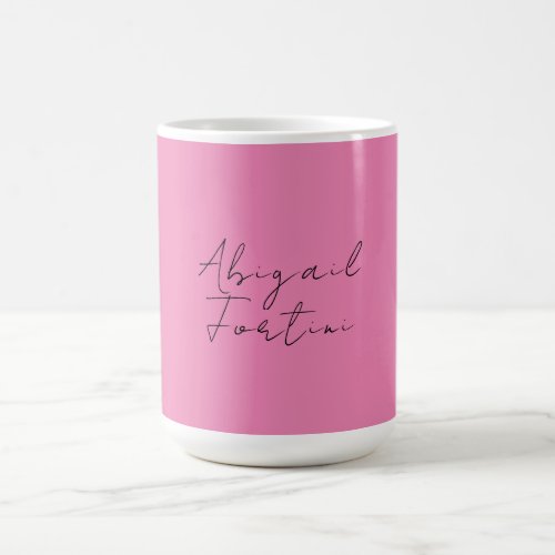 Professional minimalist pink modern your name coffee mug