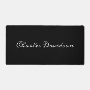 Professional Minimalist Plain Calligraphy Black Desk Mat