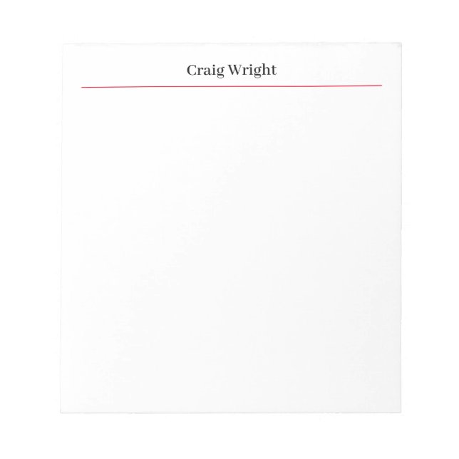 Professional Minimalist Plain Classic Personalized Notepad (Front)