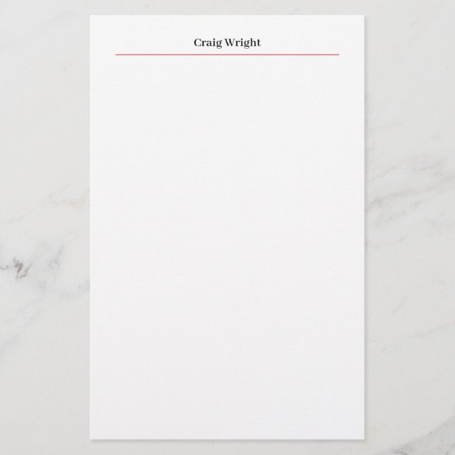 Professional Minimalist Plain Classic Personalized Stationery (Front)