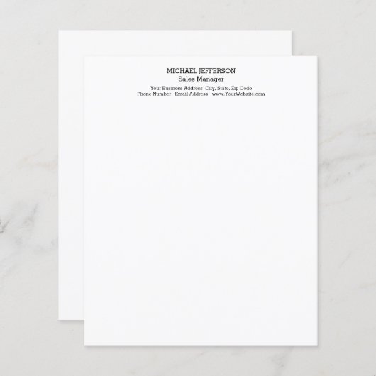 Professional Minimalist Plain Classical (Front/Back)