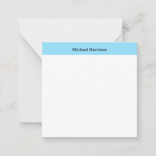 Professional Minimalist Plain Classical Blue White Note Card