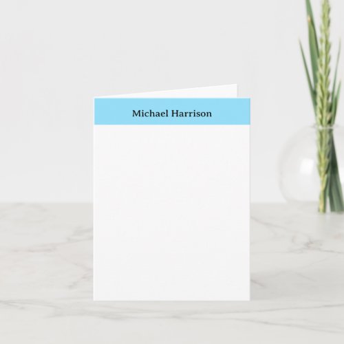 Professional Minimalist Plain Classical Blue White Note Card