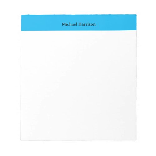 Professional Minimalist Plain Classical Blue White Notepad