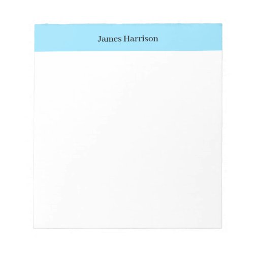 Professional Minimalist Plain Classical Blue White Notepad