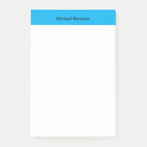 Professional Minimalist Plain Classical Blue White Post_it Notes