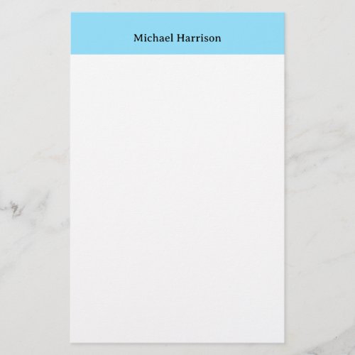 Professional Minimalist Plain Classical Blue White Stationery