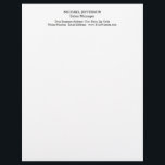 Professional Minimalist Plain Classical Letterhead<br><div class="desc">Easy Editing Tools. Different Card Types and Sizes,  Color and Font Choices.</div>