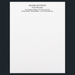 Professional Minimalist Plain Classical Letterhead<br><div class="desc">Easy Editing Tools. Different Card Types and Sizes,  Color and Font Choices.</div>