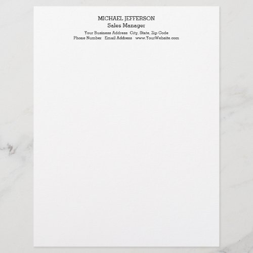 Professional Minimalist Plain Classical Letterhead