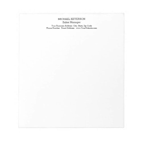 Professional Minimalist Plain Classical Notepad