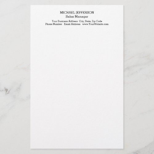 Professional Minimalist Plain Classical Stationery