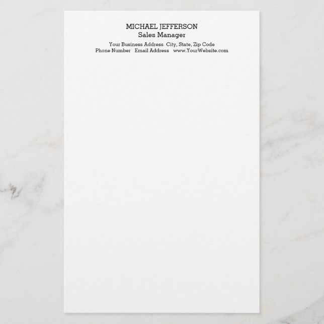 Professional Minimalist Plain Classical Stationery (Front)