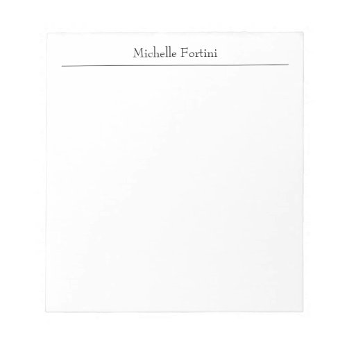 Professional Minimalist Plain Classical White Notepad