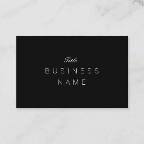 Professional Minimalist Plain Classy Black Noir Business Card