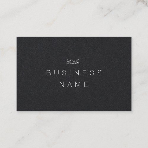 Professional Minimalist Plain Classy Noir Business Card