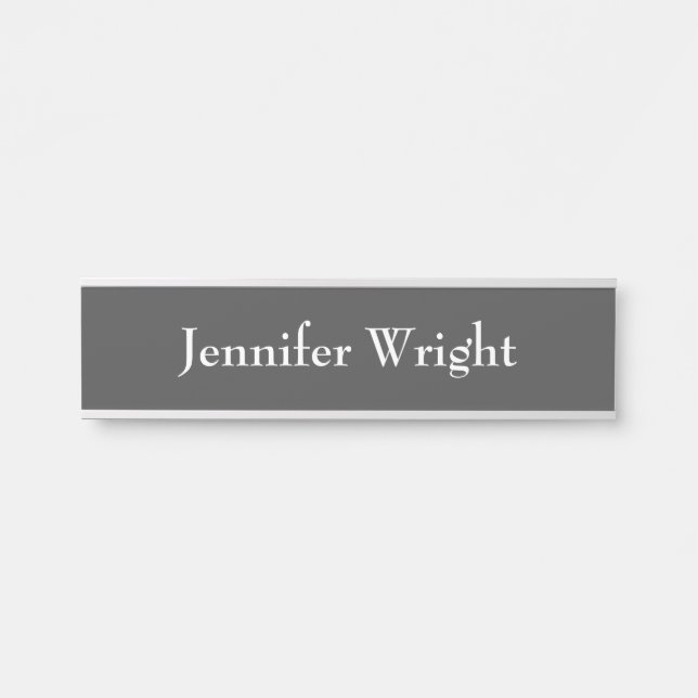 Professional minimalist plain dark grey classical door sign (Front)