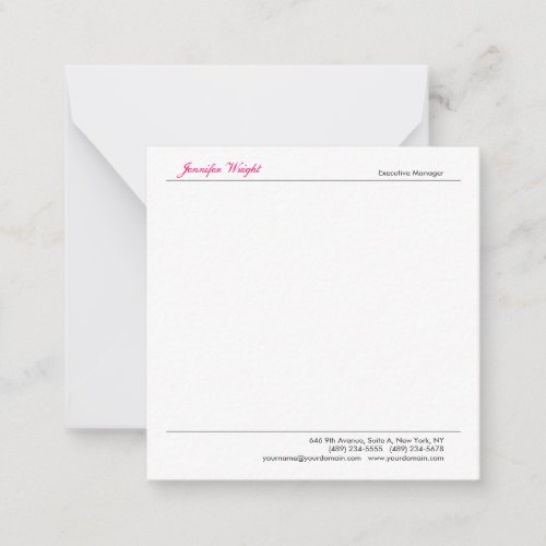 Professional minimalist plain elegant calligraphy note card