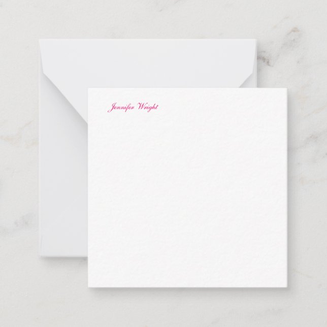 Professional minimalist plain elegant calligraphy note card (Front)