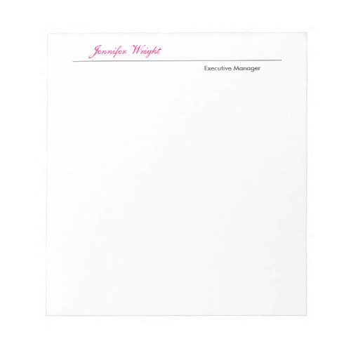Professional minimalist plain elegant calligraphy notepad