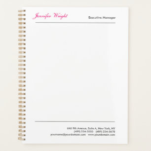 Professional minimalist plain elegant calligraphy planner