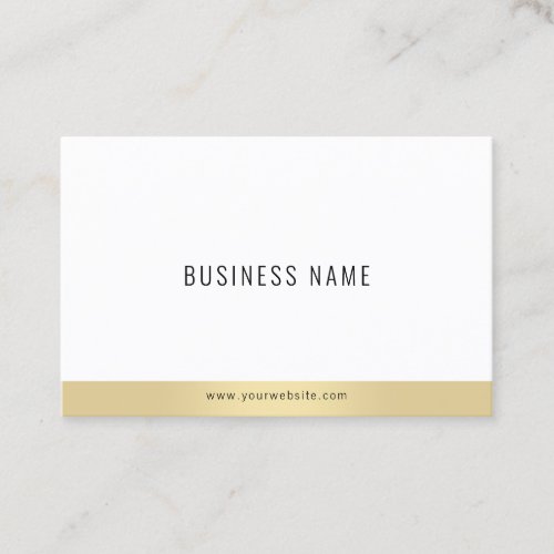 Professional Minimalist Plain Elegant Gold White Business Card