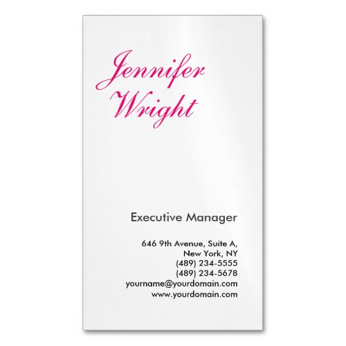 Professional minimalist plain elegant modern business card magnet
