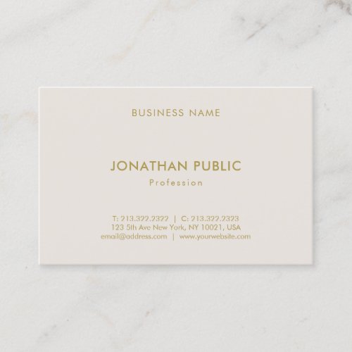 Professional Minimalist Plain Fashionable Modern Business Card
