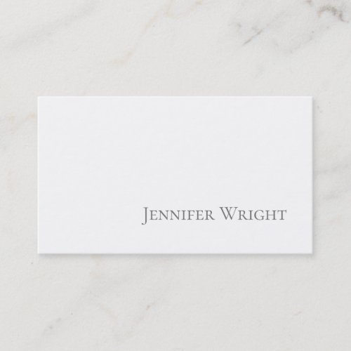 Professional minimalist plain grey white  business card