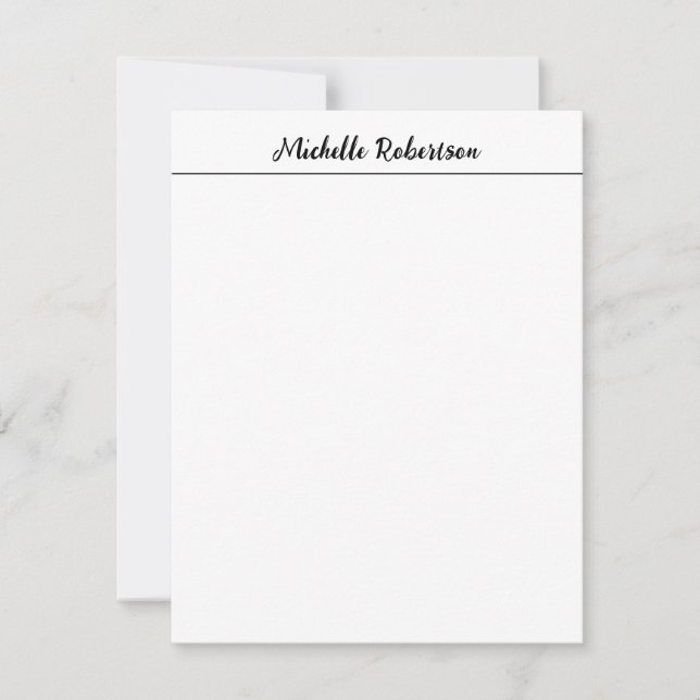 Professional Minimalist Plain Handwriting Note Card (Front)