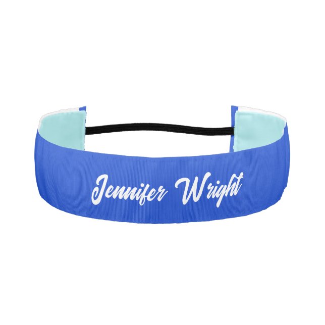 Professional minimalist plain modern blue athletic headband (Front)