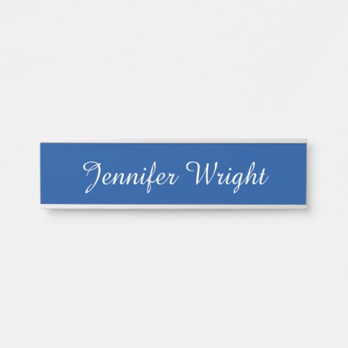 Professional minimalist plain modern blue door sign