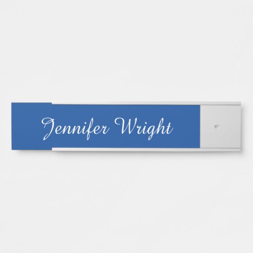 Professional minimalist plain modern blue door sign | Zazzle