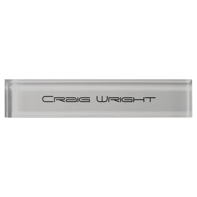 Professional Minimalist Plain Modern Personalized Desk Name Plate (Front)