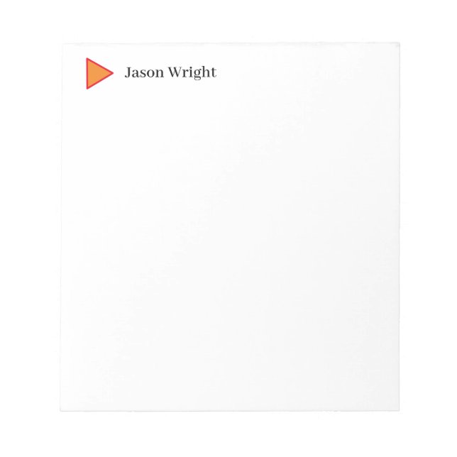 Professional Minimalist Plain Modern Personalized Notepad (Front)