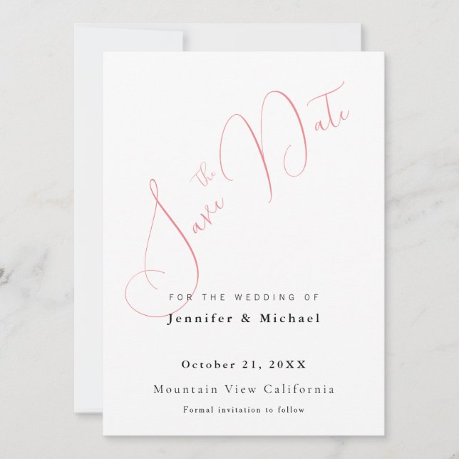 Professional Minimalist Plain Modern Save The Date (Front)