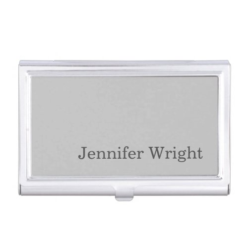 Professional minimalist plain simple grey business card case